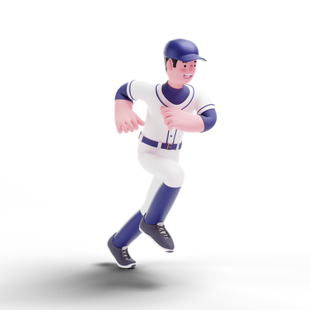 Baseball Player running  3D Illustration