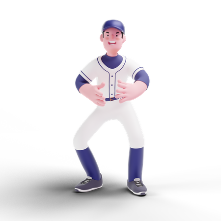 Baseball Player standing 3D Illustration