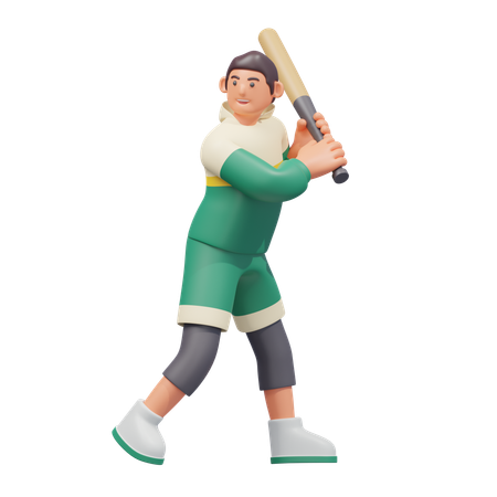 Baseball Swing  3D Illustration