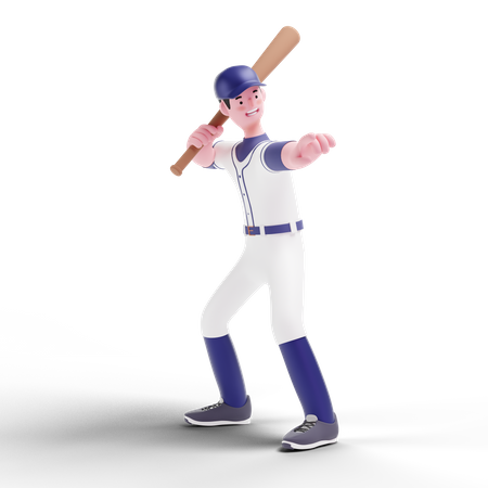 Baseball-Spieler beim Training  3D Illustration