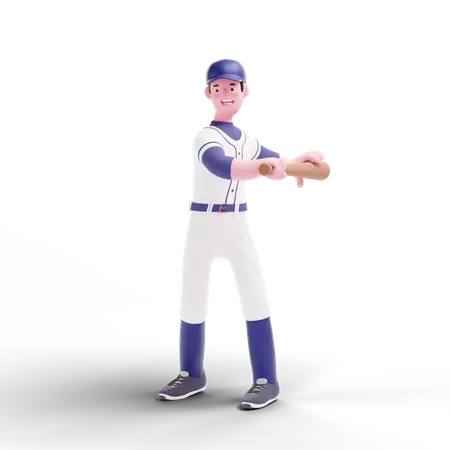 Baseball-Spieler beim Training  3D Illustration