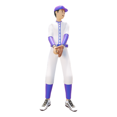 Baseball-Spieler beim Training  3D Illustration