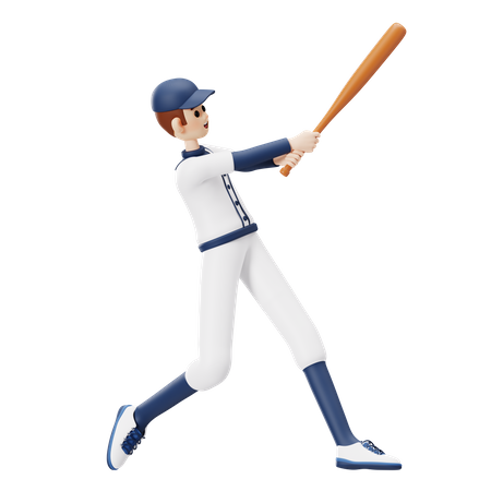 Baseball-Spieler schlägt  3D Illustration