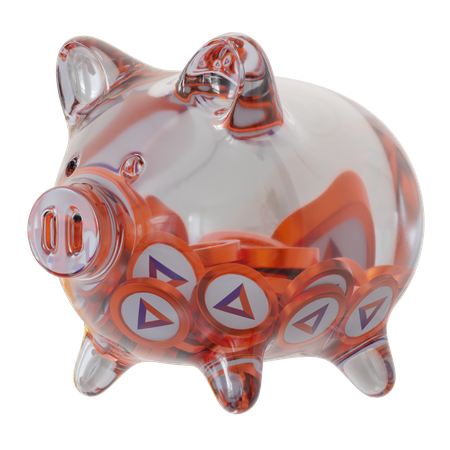 Basic Attention Token (BAT) Clear Glass Piggy Bank  3D Icon