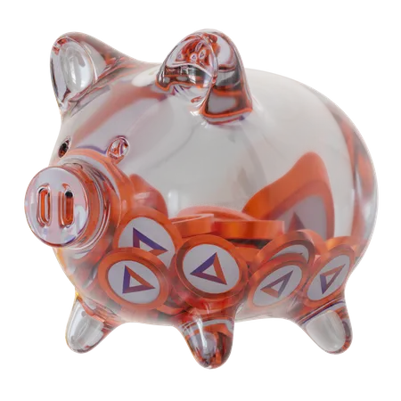 Basic Attention Token (BAT) Clear Glass Piggy Bank  3D Icon