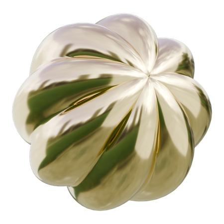 バジルトマトの抽象的な形  3D Icon