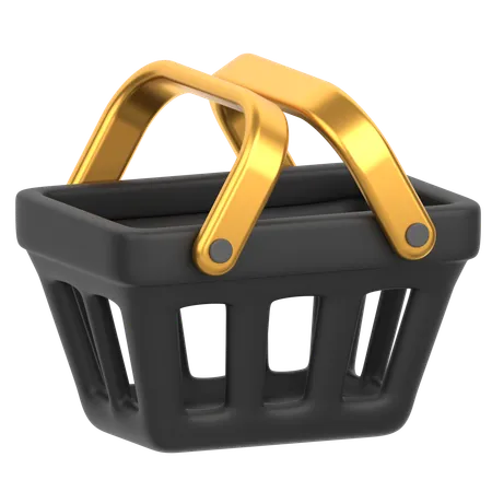 3 D Icon Of A Shopping Basket 3D Icon
