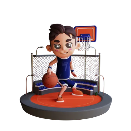 Illustration 3D de basket-ball  3D Illustration