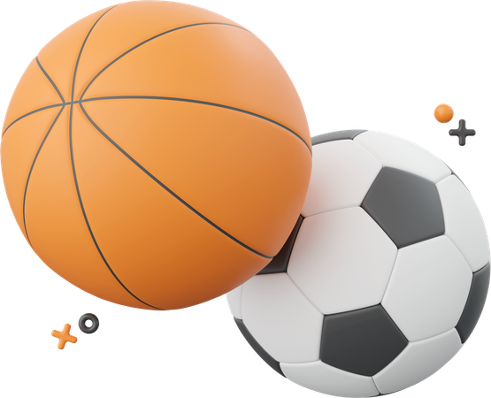 Basket-ball et football  3D Icon