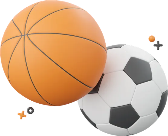 Basket-ball et football  3D Icon