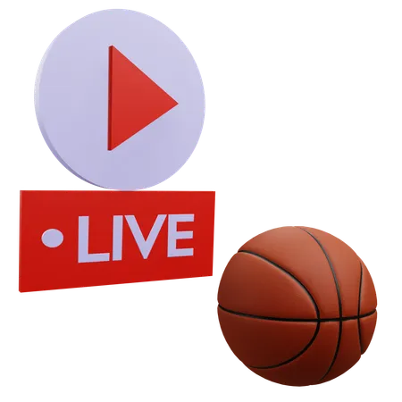 Match de basket en direct  3D Icon