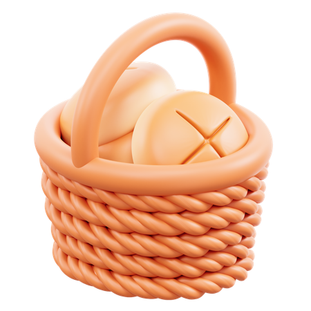 Basket Bread  3D Icon