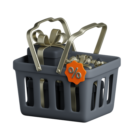 Basket Discount  3D Icon