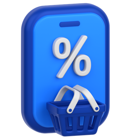 Basket Discount  3D Icon