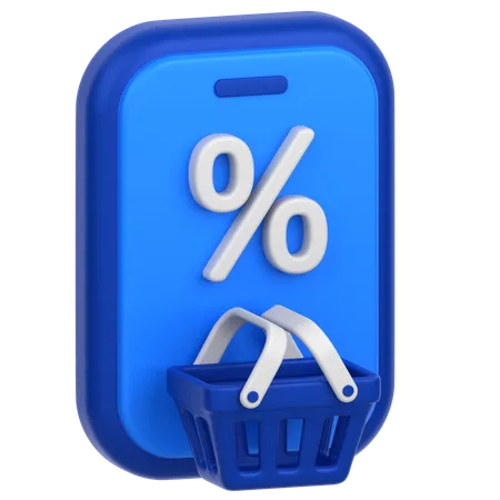 Basket Discount  3D Icon