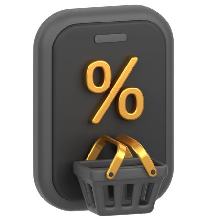 Basket Discount  3D Icon