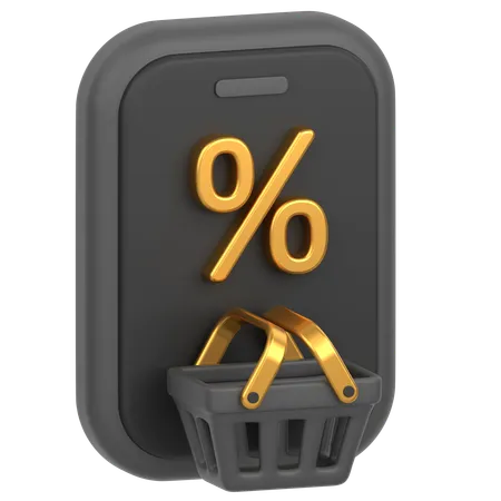 Basket Discount  3D Icon