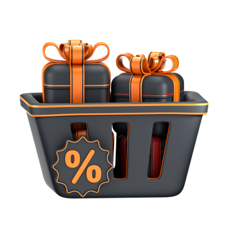 Basket Discount  3D Icon