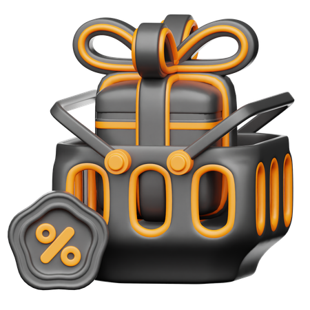 Basket Discount  3D Icon