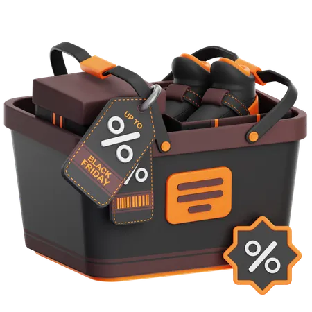 Basket Discount  3D Icon