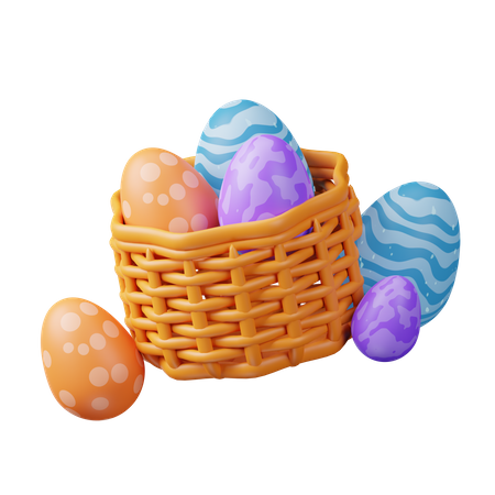Basket Egg  3D Icon