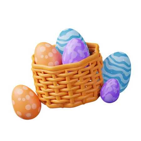 Basket Egg  3D Icon