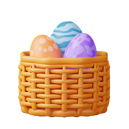 Basket Eggs  3D Icon