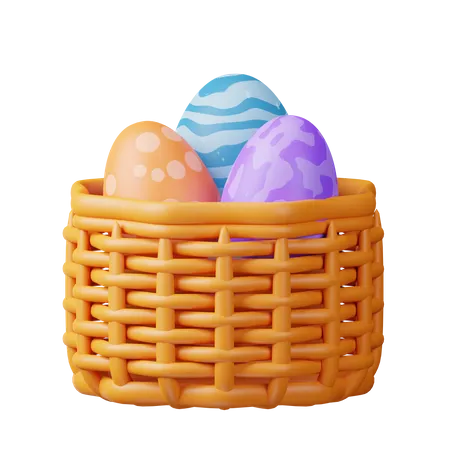 Basket Eggs  3D Icon