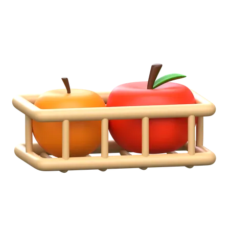 Basket Fruits 3 D Thanks Giving Icon 3D Icon