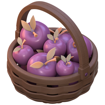 Basket Of Apples  3D Icon