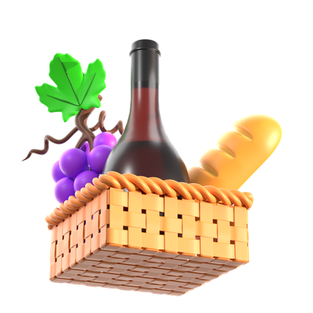 Basket of food  3D Icon