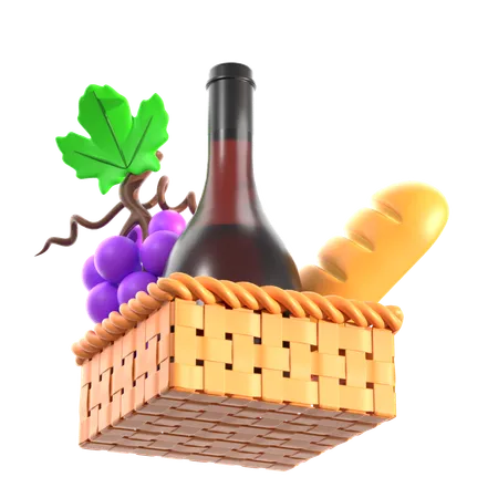 Basket of food  3D Icon