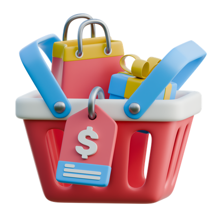 Basket Shopping  3D Icon