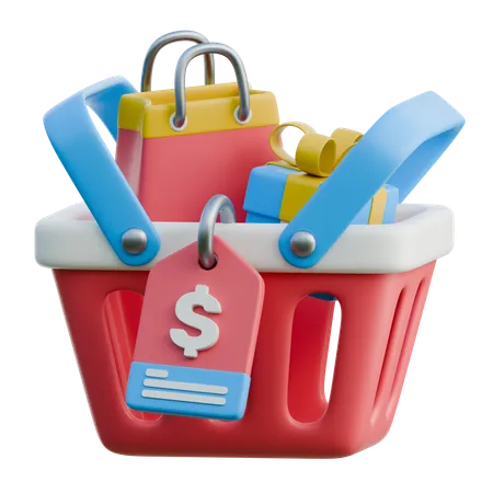 Basket Shopping  3D Icon