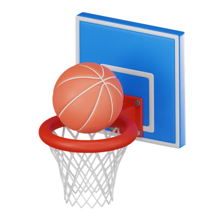 Excitement Of Basketball Featuring A Ball Poised On The Hoop Perfect For Sports Related Content Capturing The Essence Of Athletic Competition And Play 3 D Render Illustration 3D Icon