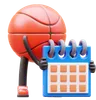 Basketball Character Holding Calendar Planning Schedule