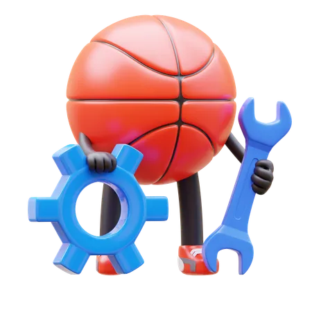 Basketball Character Heart Character Maintenance 3D Illustration