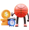 Basketball Character Investing Money