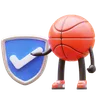 Basketball Character Verified Shield