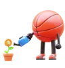 Basketball Character Watering Money Plant For Investment