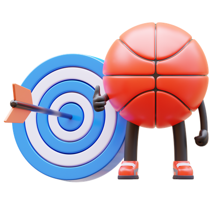 Basketball Character With Target  3D Illustration