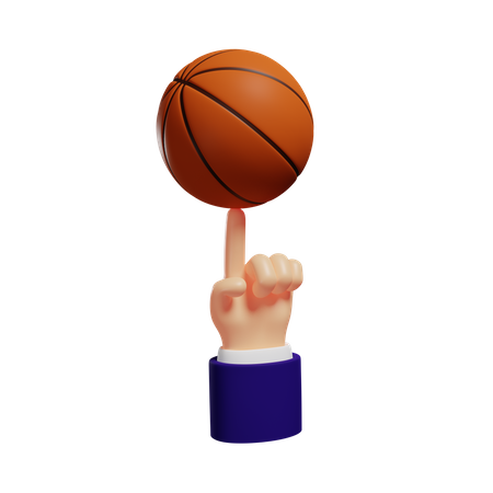 Basketball auf einem Finger drehen  3D Illustration