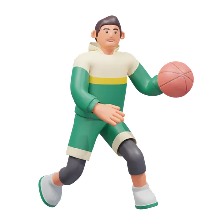 Basketball-Dribbling  3D Illustration