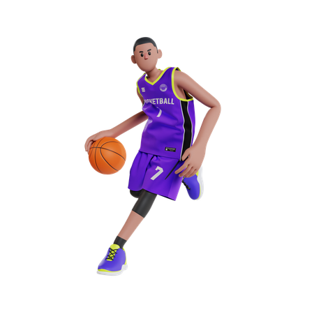 Basketball Dribbling  3D Illustration
