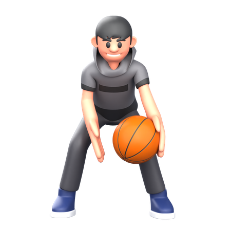 Basketball dribbling basketball  3D Illustration