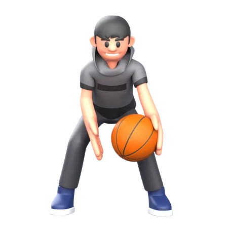 Basketball Dribbling Basketball  3D Illustration