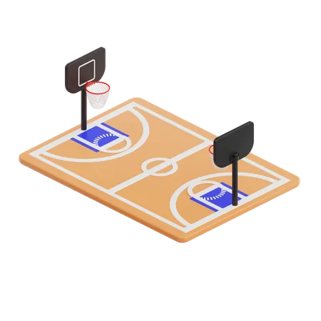 3 D Render Basketball Field Icon Illustration Isolated On Transparent Background 3D Icon
