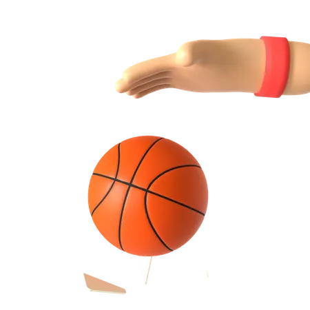 Basketball Holding Hand Gesture  3D Illustration