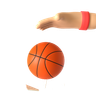 graphics of basketball holding hand gesture