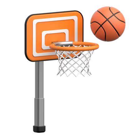 Basketball Hoop With Ball  3D Icon